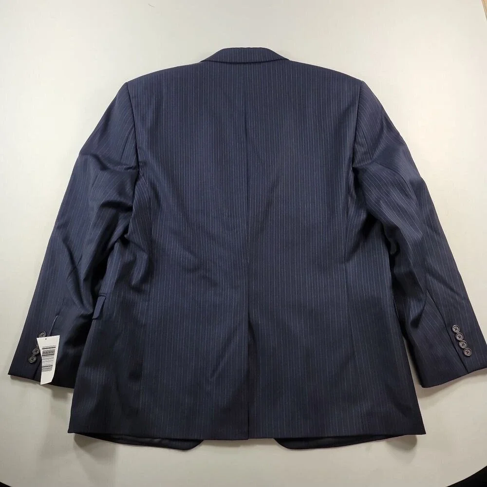LRL Ralph Lauren Blazer Mens 46R 46 Navy‎ Blue Stripe Suit Jacket